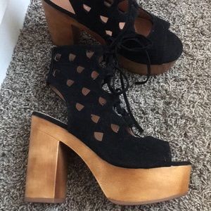Black suede platforms!